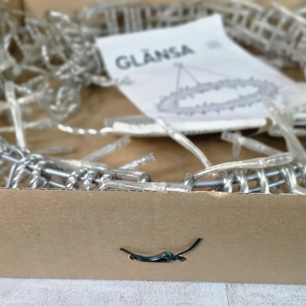 VTG Ikea Glansa Christmas Holiday Hanging Lights Wreath 300.775.16 16